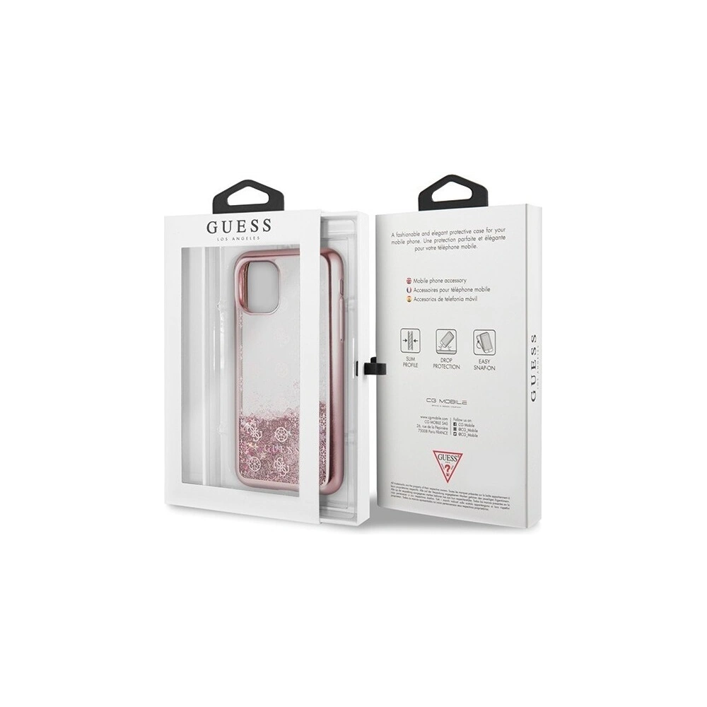 Hurtownia GSM - Etui Guess GUHCN61PEOLGPI Apple iPhone 11 różowo-złoty/rosegold hard case 4G Peony Liquid Glitter - GUE233PNKGLD - {ean13} - Hurt