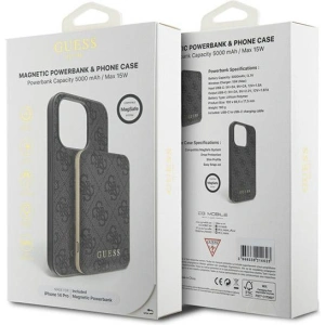 Hurtownia GSM - Set Guess GUBPM5P14L4GEMGK Apple iPhone 14 Pro hardcase + Powerbank 5000mAh MagSafe 4G Metal Logo negru/black - GUE3408 - {ean13} - Hurt