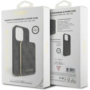 Hurtownia GSM - Set Guess GUBPM5P14X4GEMGK Apple iPhone 14 Pro Max hardcase + Powerbank 5000mAh MagSafe 4G Metal Logo negru/black - GUE3410 - {ean13} - Hurt