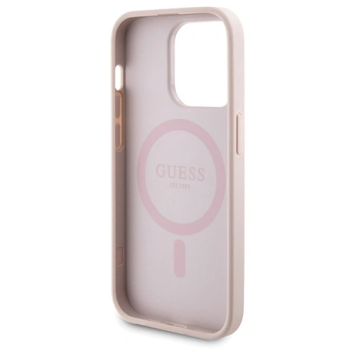 Zestaw Guess GUBPM5P15L4GEMGP Apple iPhone 15 Pro hardcase + Powerbank 5000mAh MagSafe 4G Metal Logo różowy/pink