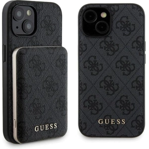 Hurtownia GSM - Zestaw Guess GUBPM5P15S4GEMGK Apple iPhone 15 keménytok + Powerbank 5000mAh MagSafe 4G Fém Logo fekete/black - GUE3414 - {ean13} - Hurt