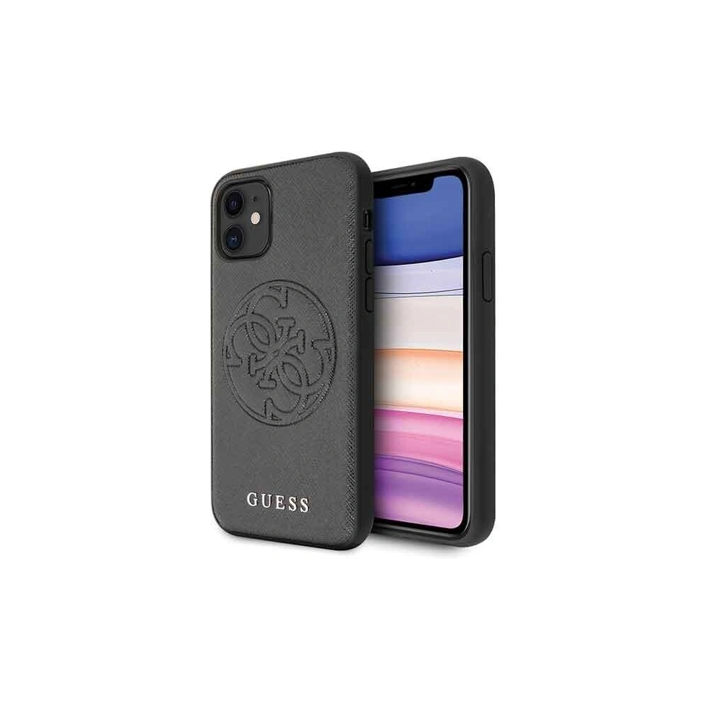 Hurtownia GSM - Etui Guess GUHCN61RSSASBK Apple iPhone 11 czarny/black hard case Saffiano 4G Circle Logo - GUE235BLK - {ean13} - Hurt
