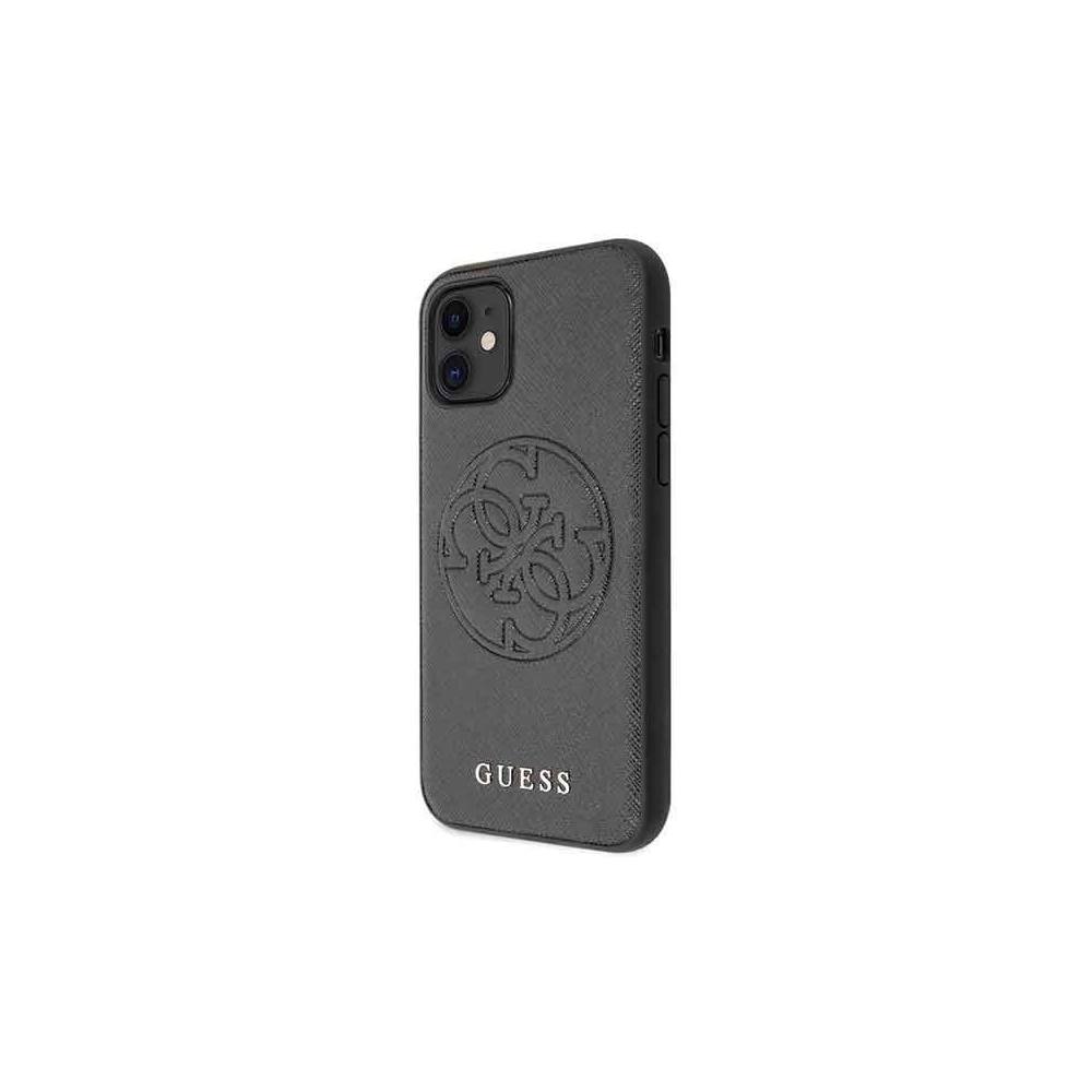 Hurtownia GSM - Etui Guess GUHCN61RSSASBK Apple iPhone 11 czarny/black hard case Saffiano 4G Circle Logo - GUE235BLK - {ean13} - Hurt