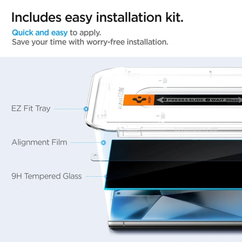Szkło hartowane Spigen GLAS.tR ez Fit Samsung Galaxy S24 Ultra Privacy [2 PACK]