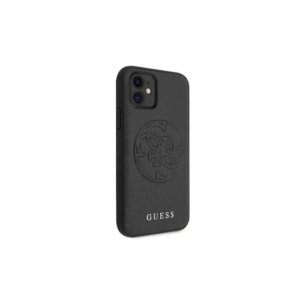 Hurtownia GSM - Etui Guess GUHCN61RSSASBK Apple iPhone 11 czarny/black hard case Saffiano 4G Circle Logo - GUE235BLK - {ean13} - Hurt