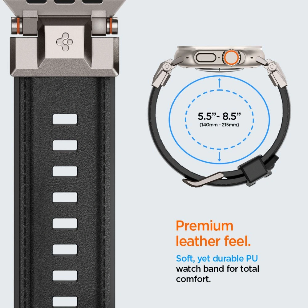 Hurtownia GSM - Pasek Spigen DuraPro Armor PU Apple Watch 4/5/6/7/8/9/SE/Ultra 42/44/45/49mm Černý - SPN3396 - {ean13} - Hurt