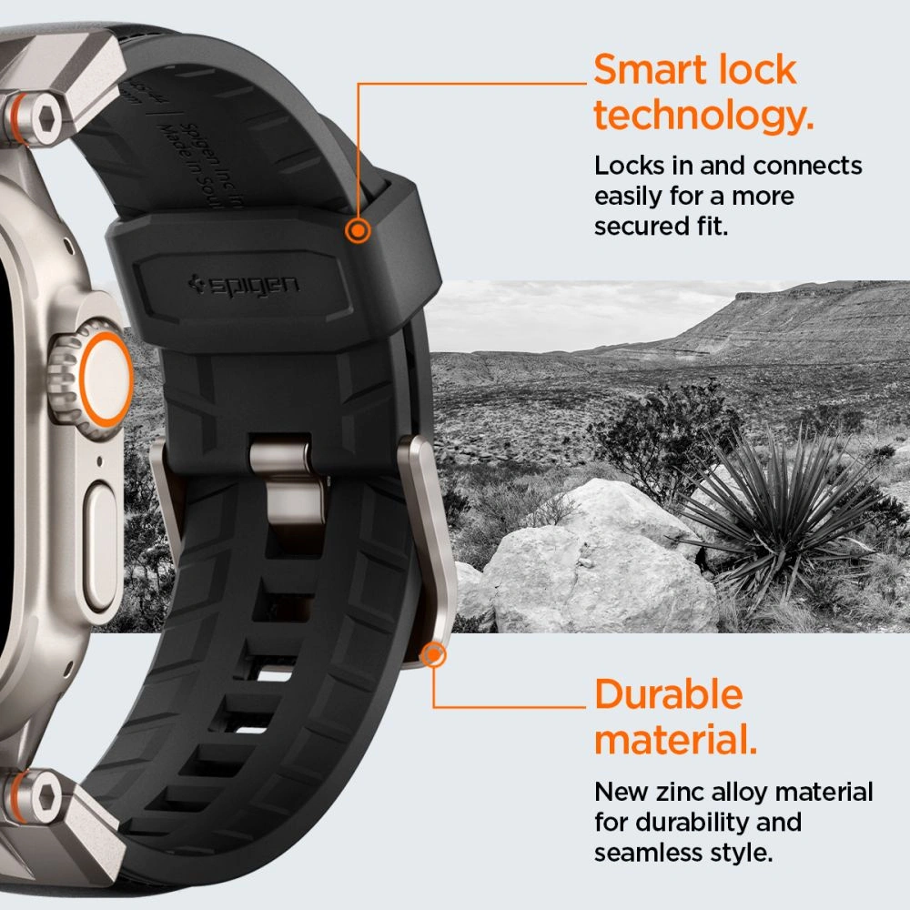 Wholesale Belt Spigen DuraPro Armor PU Apple Watch 4/5/6/7/8/9/SE/Ultra 42/44/45/49mm Black - SPN3396 - {ean13} - Hurt