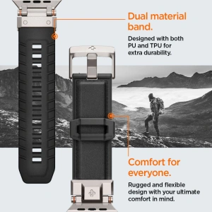 Hurtownia GSM - Pasek Spigen DuraPro Armor PU Apple Watch 4/5/6/7/8/9/SE/Ultra 42/44/45/49mm Černý - SPN3396 - {ean13} - Hurt