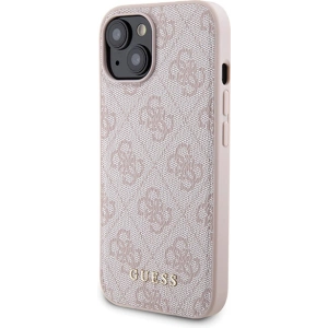 Hurtownia GSM - Zestaw Guess GUBPM5P15S4GEMGP Apple iPhone 15 hardcase + Powerbank 5000mAh MagSafe 4G Metal Logo różowy/pink - GUE3415 - {ean13} - Hurt