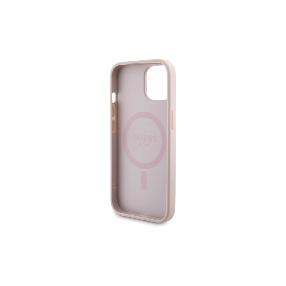 Hurtownia GSM - Zestaw Guess GUBPM5P15S4GEMGP Apple iPhone 15 hardcase + Powerbank 5000mAh MagSafe 4G Metal Logo rózsaszín/pink - GUE3415 - {ean13} - Hurt