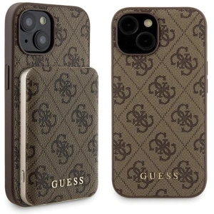 Hurtownia GSM - Zestaw Guess GUBPM5P15S4GEMGW Apple iPhone 15 hardcase + Powerbank 5000mAh MagSafe 4G Metal Logo brązowy/brown - GUE3416 - {ean13} - Hurt