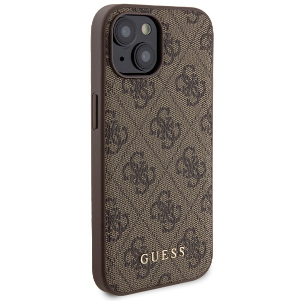 Kryt Guess GUBPM5P15S4GEMGW Apple iPhone 15 hardcase + Powerbank 5000mAh MagSafe 4G Metal Logo brown