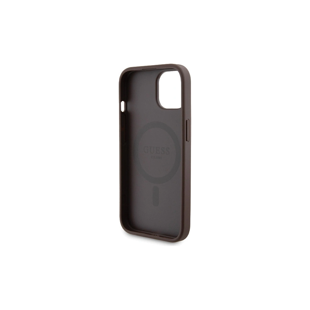 Hurtownia GSM - Zestaw Guess GUBPM5P15S4GEMGW Apple iPhone 15 kemény tok + Powerbank 5000mAh MagSafe 4G Fém Logo barna/brown - GUE3416 - {ean13} - Hurt