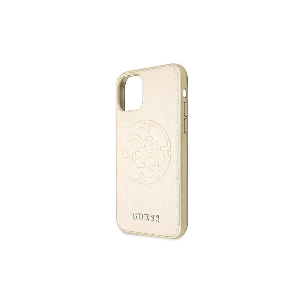 Hurtownia GSM - Etui Guess GUHCN61RSSASGO Apple iPhone 11 złoty/gold hard case Saffiano 4G Circle Logo - GUE236GLD - {ean13} - Hurt