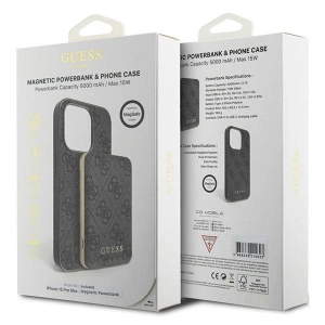 Hurtownia GSM - Set Guess GUBPM5P15X4GEMGK Apple iPhone 15 Pro Max hardcase + Powerbank 5000mAh MagSafe 4G Metal Logo negru/black - GUE3417 - {ean13} - Hurt