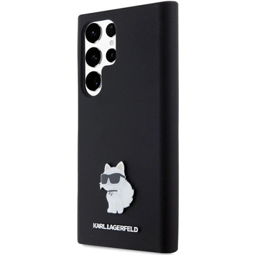 Etui Karl Lagerfeld KLHCS24LSMHCNPK Samsung Galaxy S24 Ultra hardcase Silicone Choupette Metal Pin czarny/black