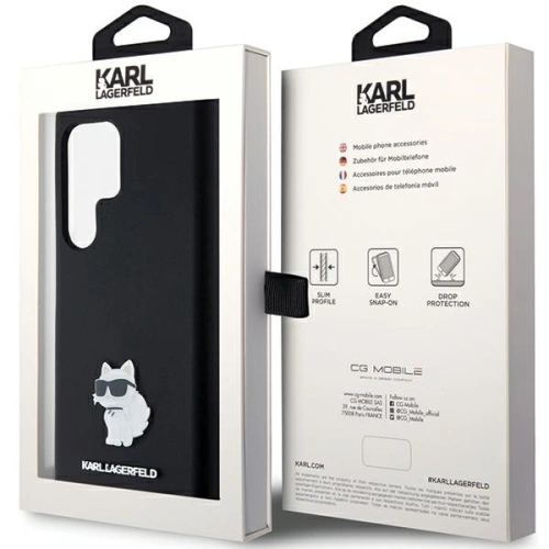 Etui Karl Lagerfeld KLHCS24LSMHCNPK Samsung Galaxy S24 Ultra hardcase Silicone Choupette Metal Pin czarny/black