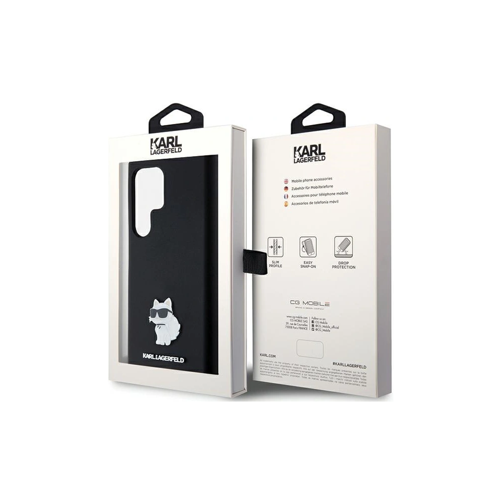 Hurtownia GSM - Case Karl Lagerfeld KLHCS24LSMHCNPK Samsung Galaxy S24 Ultra Hartschale Silikon Choupette Metallpin schwarz/black - KLD1952 - {ean13} - Hurt