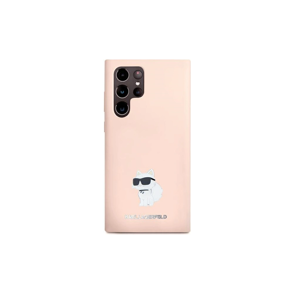 Hurtownia GSM - Case Karl Lagerfeld KLHCS24LSMHCNPP Samsung Galaxy S24 Ultra Silikon Choupette Metall Pin rosa/pink - KLD1953 - {ean13} - Hurt