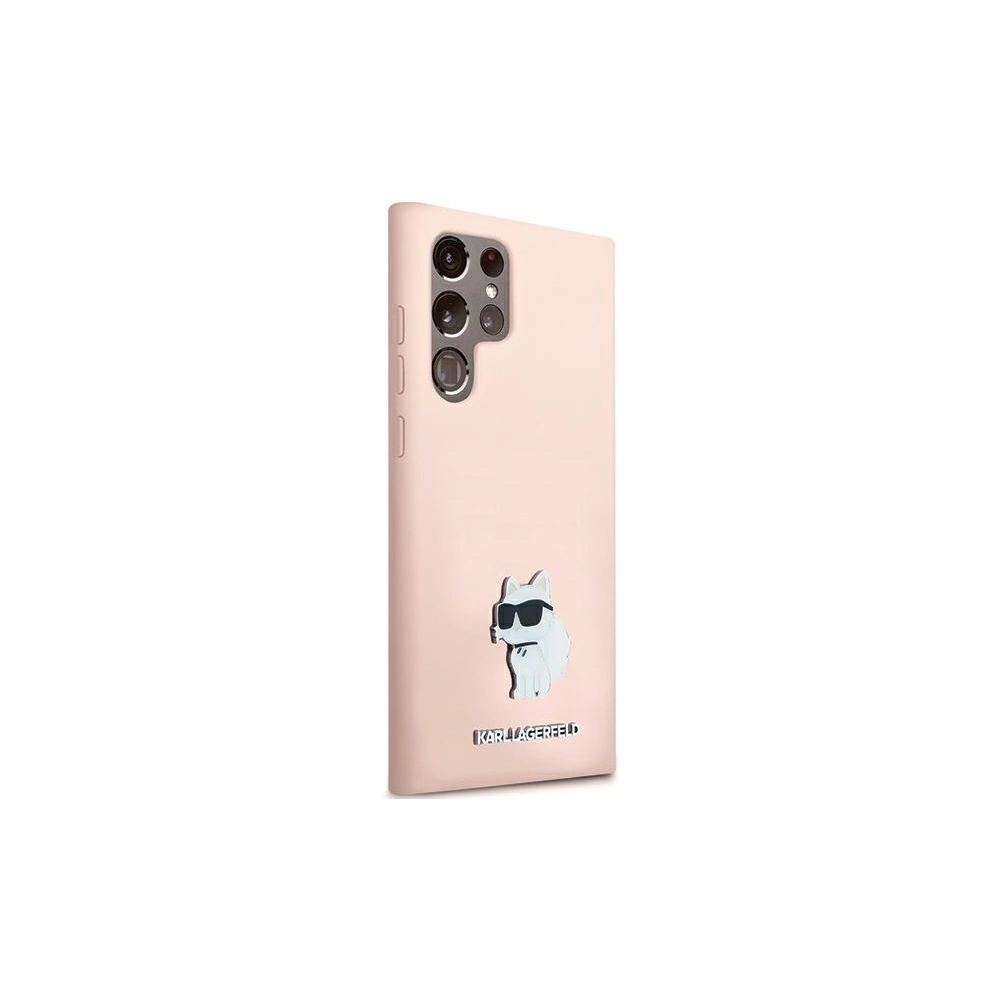 Hurtownia GSM - Case Karl Lagerfeld KLHCS24LSMHCNPP Samsung Galaxy S24 Ultra Silikon Choupette Metall Pin rosa/pink - KLD1953 - {ean13} - Hurt