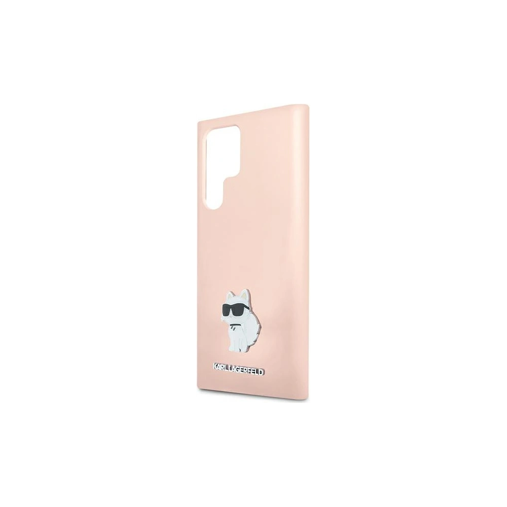 Hurtownia GSM - Case Karl Lagerfeld KLHCS24LSMHCNPP Samsung Galaxy S24 Ultra Silikon Choupette Metall Pin rosa/pink - KLD1953 - {ean13} - Hurt