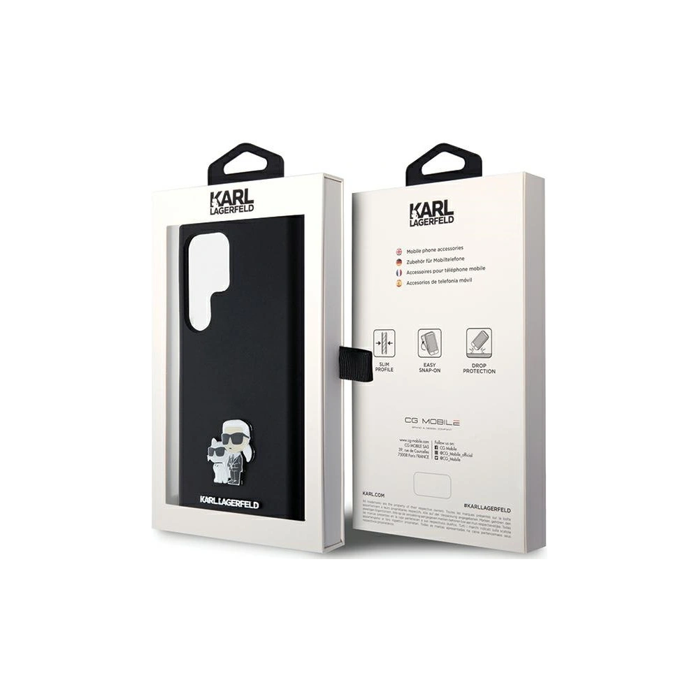 Hurtownia GSM - Case Karl Lagerfeld KLHCS24LSMHKCNPK Samsung Galaxy S24 Ultra Hardcase Silikon Karl&Choupette Metallpin schwarz/black - KLD1954 - {ean13} - Hurt