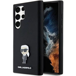 Hurtownia GSM - Case Karl Lagerfeld KLHCS24LSMHKNPK Samsung Galaxy S24 Ultra Silikon Ikonik Metal Pin schwarz/black - KLD1955 - {ean13} - Hurt