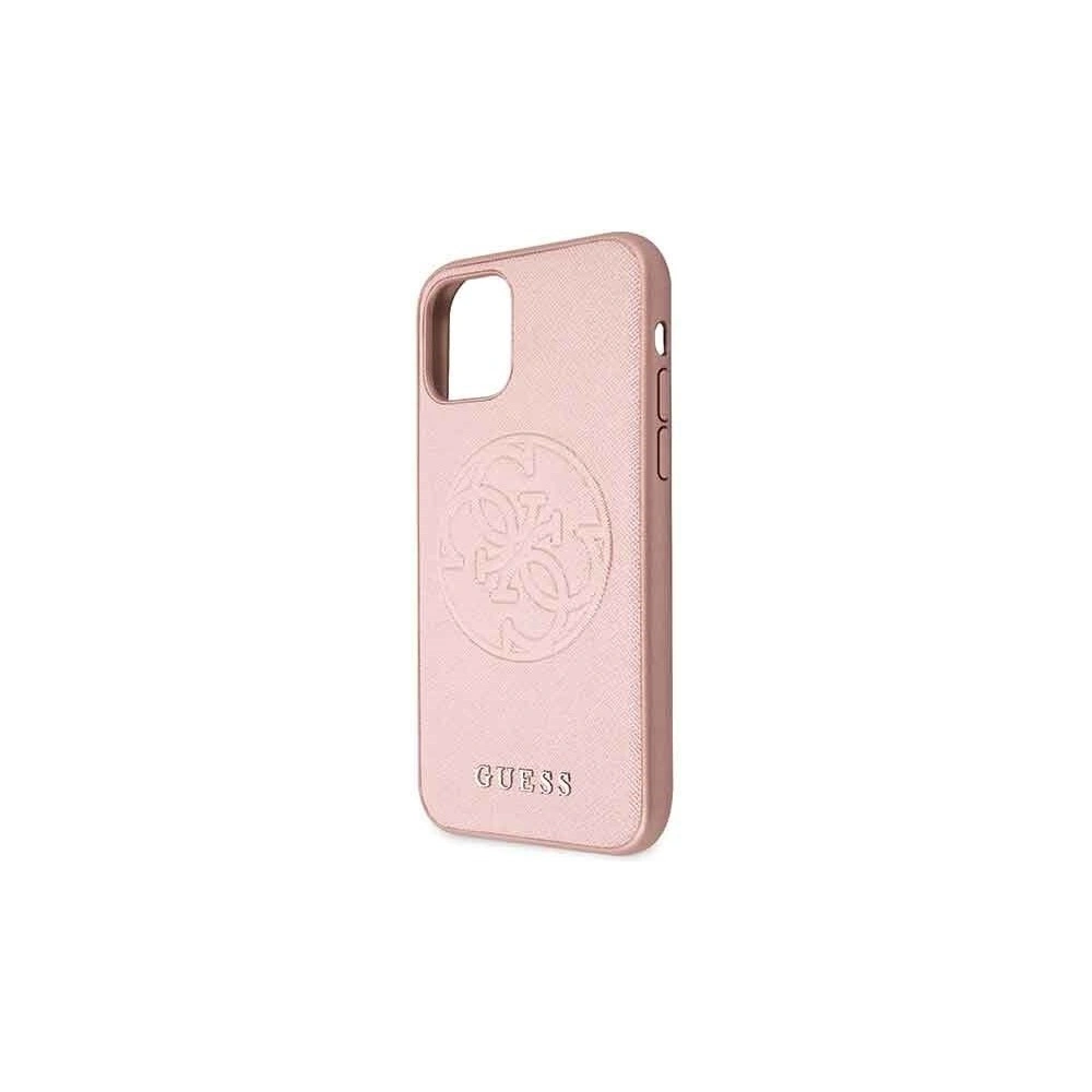 Hurtownia GSM - Etui Guess GUHCN61RSSASRG Apple iPhone 11 różowy/pink hard case Saffiano 4G Circle Logo - GUE237PNK - {ean13} - Hurt