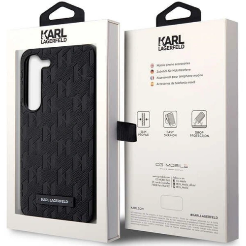 Etui Karl Lagerfeld KLHCS24MSAKLHPK Samsung Galaxy S24+ Plus hardcase Saffiano Mono Metal Logo czarny/black
