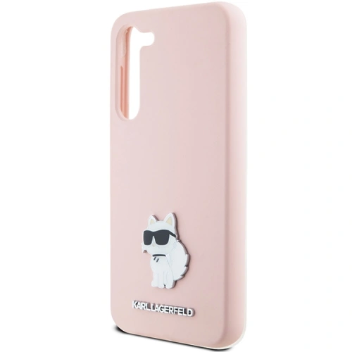 Etui Karl Lagerfeld KLHCS24MSMHCNPP Samsung Galaxy S24+ Plus Silicone Choupette Metal Pin różowy/pink