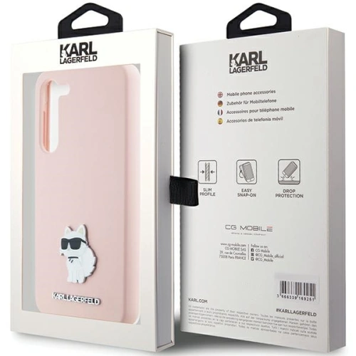 Etui Karl Lagerfeld KLHCS24MSMHCNPP Samsung Galaxy S24+ Plus Silicone Choupette Metal Pin różowy/pink