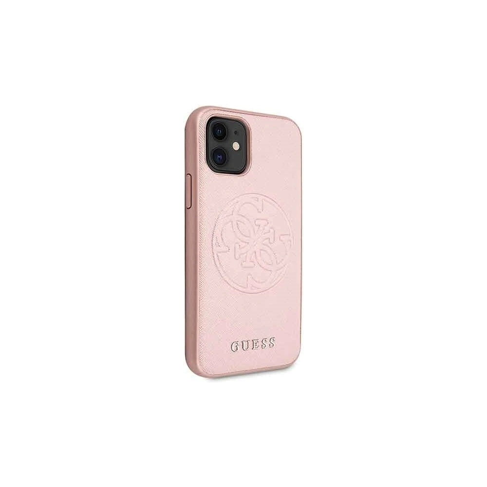 Hurtownia GSM - Etui Guess GUHCN61RSSASRG Apple iPhone 11 roz/pink hard case Saffiano 4G Circle Logo - GUE237PNK - {ean13} - Hurt