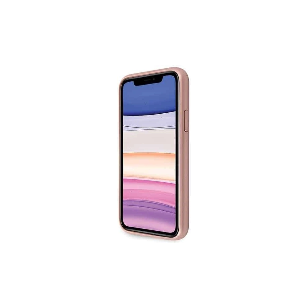 Hurtownia GSM - Etui Guess GUHCN61RSSASRG Apple iPhone 11 różowy/pink hard case Saffiano 4G Circle Logo - GUE237PNK - {ean13} - Hurt