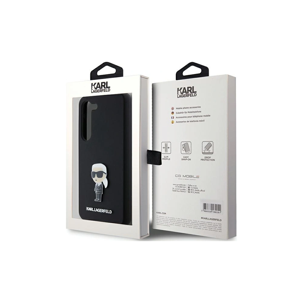 Hurtownia GSM - Case Karl Lagerfeld KLHCS24MSMHKNPK Samsung Galaxy S24+ Plus Silikon Ikonik Metal Pin schwarz/black - KLD1960 - {ean13} - Hurt