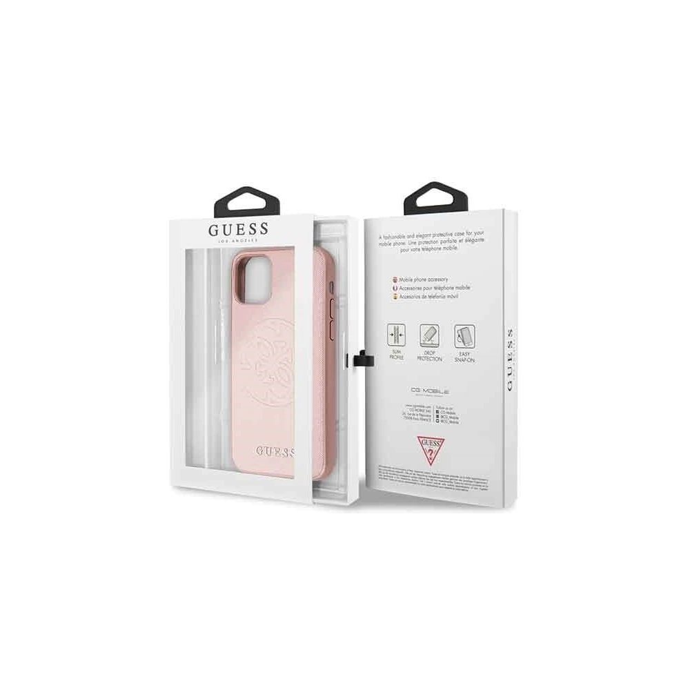 Wholesale Guess GUHCN61RSSASRG iPhone 11 pink hard case Saffiano 4G Circle Logo - GUE237PNK - {ean13} - Hurt