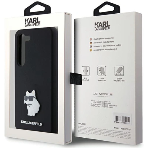 Etui Karl Lagerfeld KLHCS24SSMHCNPK Samsung Galaxy S24 hardcase Silicone Choupette Metal Pin czarny/black