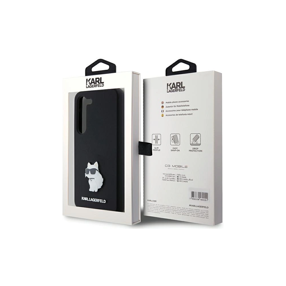 Hurtownia GSM - Etui Karl Lagerfeld KLHCS24SSMHCNPK Samsung Galaxy S24 hardcase Silicone Choupette Metal Pin černý/black - KLD1962 - {ean13} - Hurt