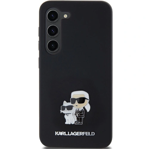 Etui Karl Lagerfeld KLHCS24SSMHKCNPK Samsung Galaxy S24 hardcase Silicone Karl&Choupette Metal Pin czarny/black
