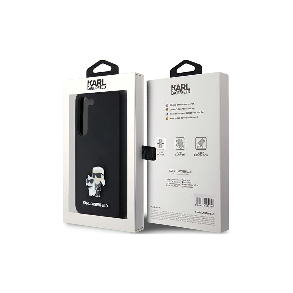 Hurtownia GSM - Etui Karl Lagerfeld KLHCS24SSMHKCNPK Samsung Galaxy S24 hardcase Silicone Karl&Choupette Metal Pin negru/black - KLD1964 - {ean13} - Hurt