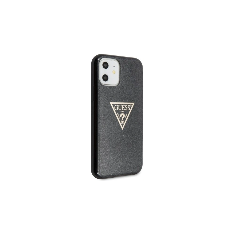 Wholesale Guess GUHCN61SGTLBK iPhone 11 black hard case Glitter Triangle - GUE238BLK - {ean13} - Hurt