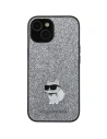 Etui Karl Lagerfeld KLHCSA35GCNPSG Samsung Galaxy A35 hardcase Fixed Glitter Choupette Logo Metal Pin stříbrný/silver