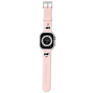 Hurtownia GSM - Pásek Karl Lagerfeld KLAWLSLKCNP Apple Watch 4/5/6/7/8/9/SE/Ultra 42/44/45/49mm pásek 3D guma Karl&Choupette Heads růžový/pink - KLD1972 - {ean13} - Hurt