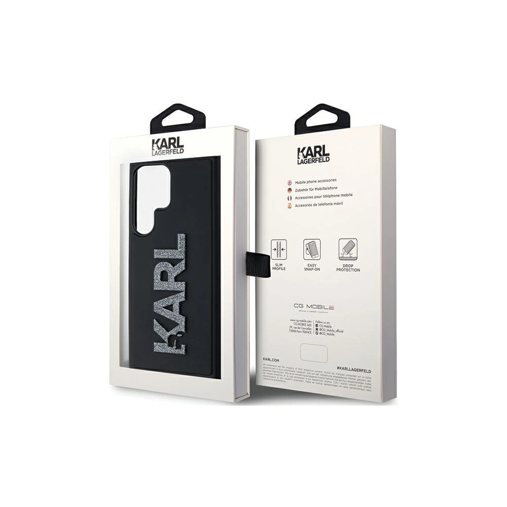 Wholesale Karl Lagerfeld KLHCS24L3DMBKCK Samsung Galaxy S24 Ultra hardcase 3D Rubber Glitter Logo black - KLD1974 - {ean13} - Hurt
