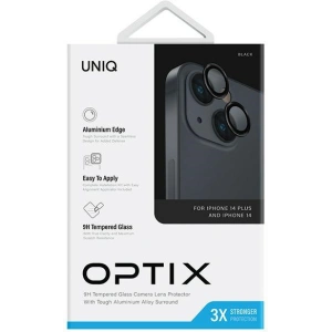 Hurtownia GSM - Sklo na objektiv fotoaparátu UNIQ Optix Aluminium Camera Lens Protector Apple iPhone 14 / 14 Plus midnight black - UNIQ1120 - {ean13} - Hurt