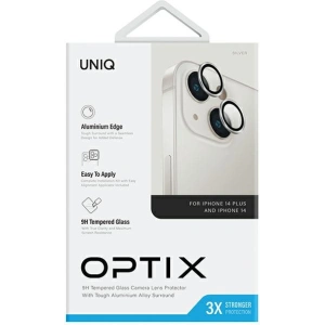 Hurtownia GSM - Sklo na objektiv aparátu UNIQ Optix Aluminium Camera Lens Protector Apple iPhone 14 / 14 Plus stříbrná barva - UNIQ1121 - {ean13} - Hurt
