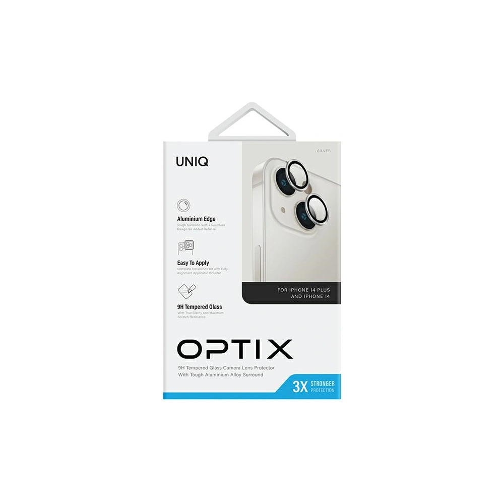 Hurtownia GSM - Sticlă pentru obiectivul aparatului foto UNIQ Optix Aluminium Camera Lens Protector Apple iPhone 14 / 14 Plus argintiu sterling - UNIQ1121 - {ean13} - Hurt