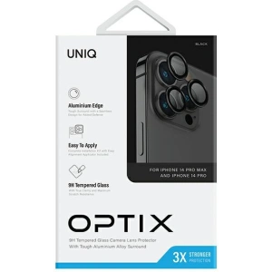 Szkło na obiektyw aparatu UNIQ Optix Aluminium Camera Lens Protector Apple iPhone 14 Pro / 14 Pro Max midnight black