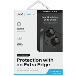 Hurtownia GSM - Sticlă pentru obiectivul camerei UNIQ Optix Aluminium Camera Lens Protector Apple iPhone 15 / 15 Plus negru de noapte - UNIQ1124 - {ean13} - Hurt