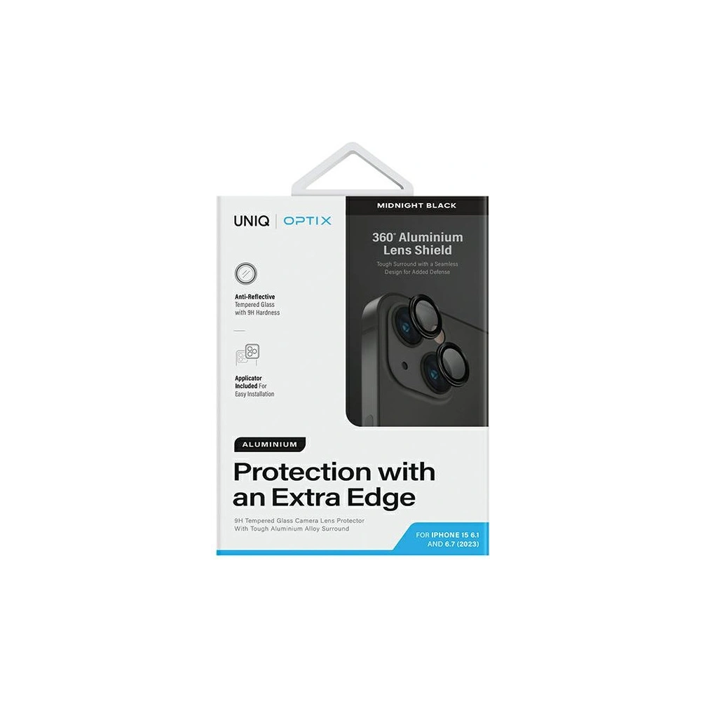 Wholesale UNIQ Optix Aluminium Camera Lens Protector Apple iPhone 15 / 15 Plus midnight black - UNIQ1124 - {ean13} - Hurt