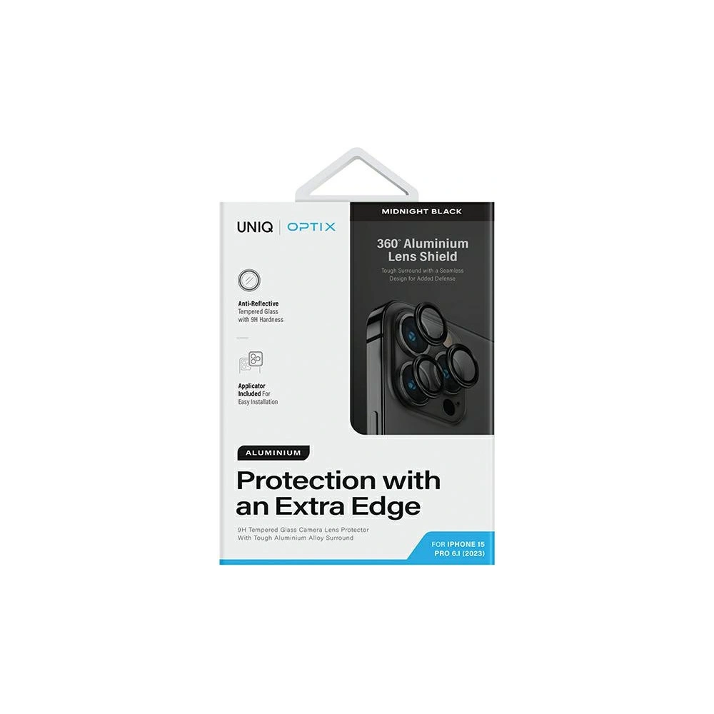 Wholesale UNIQ Optix Aluminium Camera Lens Protector Apple iPhone 15 Pro midnight black - UNIQ1125 - {ean13} - Hurt